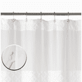 thumbnail image 4 of White Shower Curtain Fabric Textured Tufted Chevron Striped Bathroom Shower Curtains 72x72 inch, 4 of 8