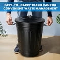 thumbnail image 2 of Plexon Metal Trash Can with Lid 13 Gallon, Decorative Outdoor Trash Can Heavy Duty Galvanized Metal Bucket with Lid for Garage Workshop Storage Farmhouse, Black, 2 of 9