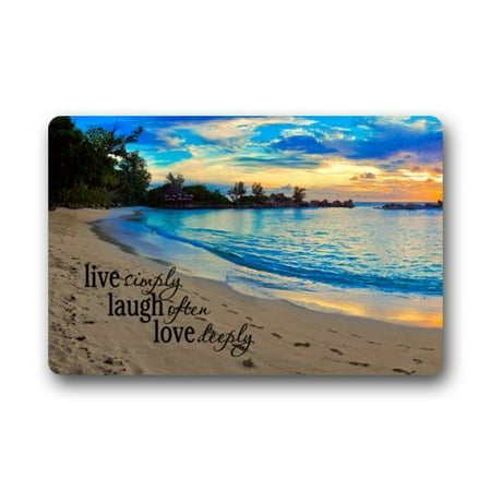 RYLABLUE Beautiful Sunset Sea Beach with Funny Quotes: Live Simply Laugh Ofen Love Deeply Doormat Floor Mats Rugs Outdoors/Indoor Doormat Size inches | Walmart Canada RYLABLUE Beautiful Sunset Sea Beach with Funny Quotes: Live Simply Laugh Ofen Love Deeply Doormat Floor Mats Rugs Outdoors/Indoor Doormat Size inches | Walmart Canada