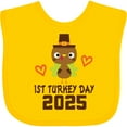 thumbnail image 3 of Inktastic 2025 Thanksgiving 1st Turkey Day Boys or Girls Baby Bib, 3 of 4