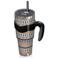 thumbnail image 2 of 40oz Tumbler,Orange and Black Christmas Pattern Insulated Tumblers with Removable Handle,Stainless Steel Double Vacuum Coffee Tumbler Cup with Straw for Home,Office,Travel,Party, 2 of 5