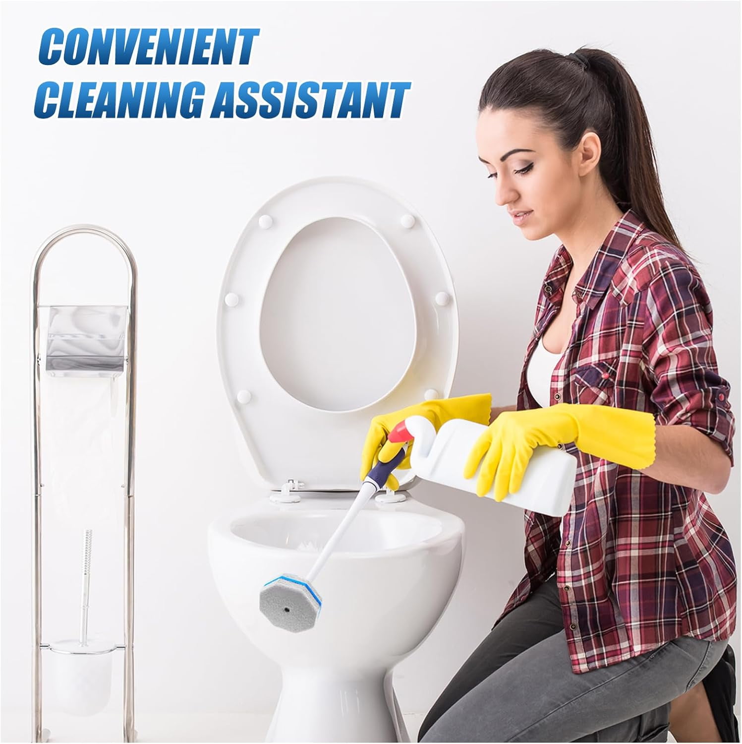 100 Count Toilet Wand Refills Compatible for Clorox Toilet Wand - Disposable Toilet Brush Refills, 5X Cleaning Power | 360° Efficient Cleaning | No Falling Apar