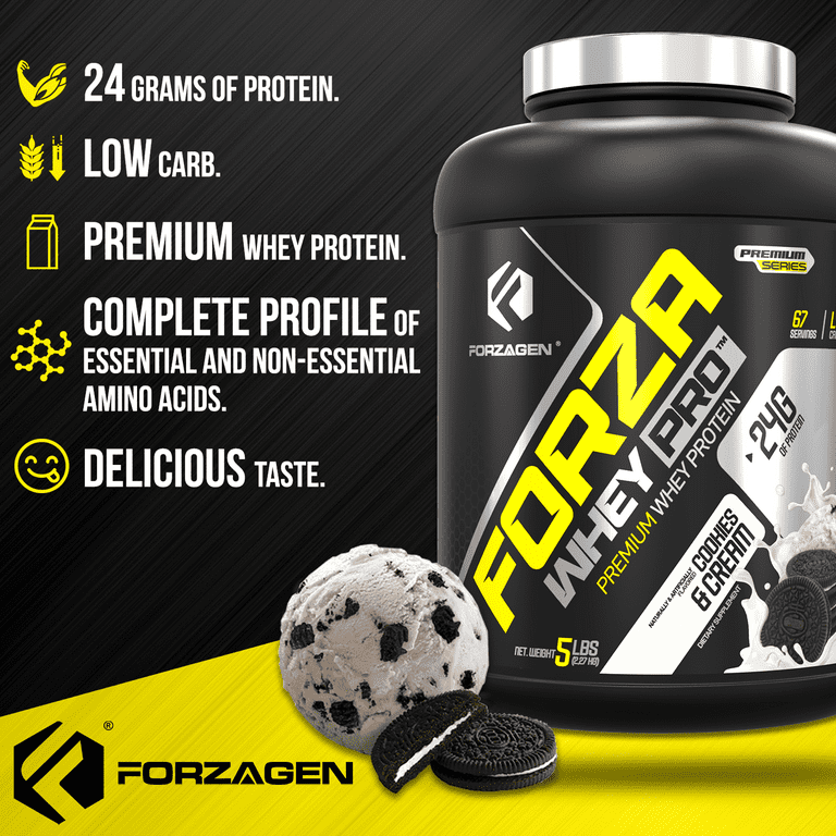 Forzagen Whey Protein Powder 5LBS - Low Carb, No Sugar, Mass Forzagen Whey Protein Powder 5LBS - Low Carb, No Sugar, Mass