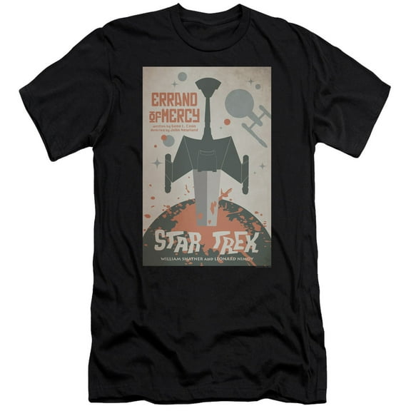 Star Trek Tos Episode 26 Premium Canvas Adult Slim Fit 30/1 T-Shirt Black