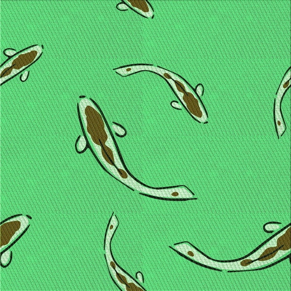 Ahgly Company Indoor Square Patterned Neon Green Area Rugs, 4' Square
