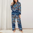 thumbnail image 3 of Kll Ethnic Mandala Print Women'S Long Sleeve Pajamas With Pants Sleepwear Loungewear 2 Set-X-Large, 3 of 9
