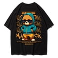 thumbnail image 3 of Camiseta de algodón con estampado de oso para hombre, Tops holgados con cuello redondo, ropa informal cómoda y transpirable de gran tamaño para mujer, 3 of 5