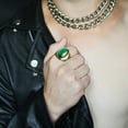 thumbnail image 3 of Stainless Steel Artificial Cat Eye Stone Ring Titanium Steel Ring, 3 of 4