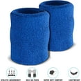thumbnail image 3 of One Size Of 2Pcs Arm Sweatbands, Absorbent and Breathable Thick Cotton Bands for Working Out, Gymnastics, Basketball, Tennis, and Football, Multiuse 4-inch Wristbands for Costumes and Cosplay, 3 of 7