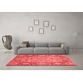 thumbnail image 3 of Ahgly Company Machine Washable Indoor Square Oriental Red Traditional Area Rugs, 5' Square, 3 of 4