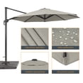 thumbnail image 2 of FLAME&SHADE 11ft Round Outdoor Patio Offset Hanging Cantilever Umbrella with Base for Garden,Deck and Poolside,Gray, 2 of 7