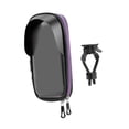 thumbnail image 3 of Soporte para teléfono de motocicleta, bolsa para manillar de ciclismo con cremallera, soporte para smartphone, para teléfono de bicicleta giratorio de Negro, 3 of 8