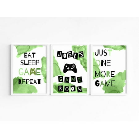 Gamer Postersset Of Posters Gamer Room Decor Posters For Game Room Xbox Posters For Gamers Gamer Art Xbox Wall Art Green Xbox Poster Only