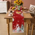 thumbnail image 2 of Red Christmas Table Runner - 70 Inch Long Snowman Xmas Tree Coastal Snowflake Starfish Cotton and Linen Blended Dress Scarves Farmhouse Table Runner for Kitchen Dining, Coffee Table, 13" x 70", 2 of 8