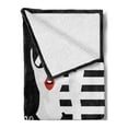 thumbnail image 2 of Saying Soft Flannel Fleece Throw Blanket, Mysterious Lady and Style is the Answer to Everything Text, Cozy Plush for Indoor and Outdoor Use, 50" x 70", Scarlet Black and White, by Ambesonne, 2 of 5