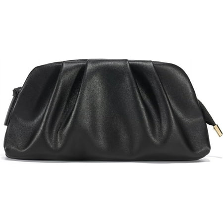 QIUYI Dressy Vegan Leather Clutch Purse for Women Formal  Soft Pleated PU Evening Clutch for Weddings  Proms  Cocktail-Gemma