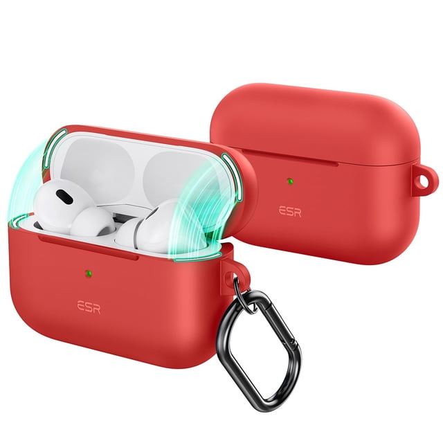 Funda para AirPods Pro (2ª generación, ESR, protección total contra caídas), color rojo