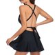 thumbnail image 3 of Traje de baño de una pieza para mujer Falda con control de barriga Traje de baño Traje de baño Inmersión profunda Torso largo - Negro, 3 of 5