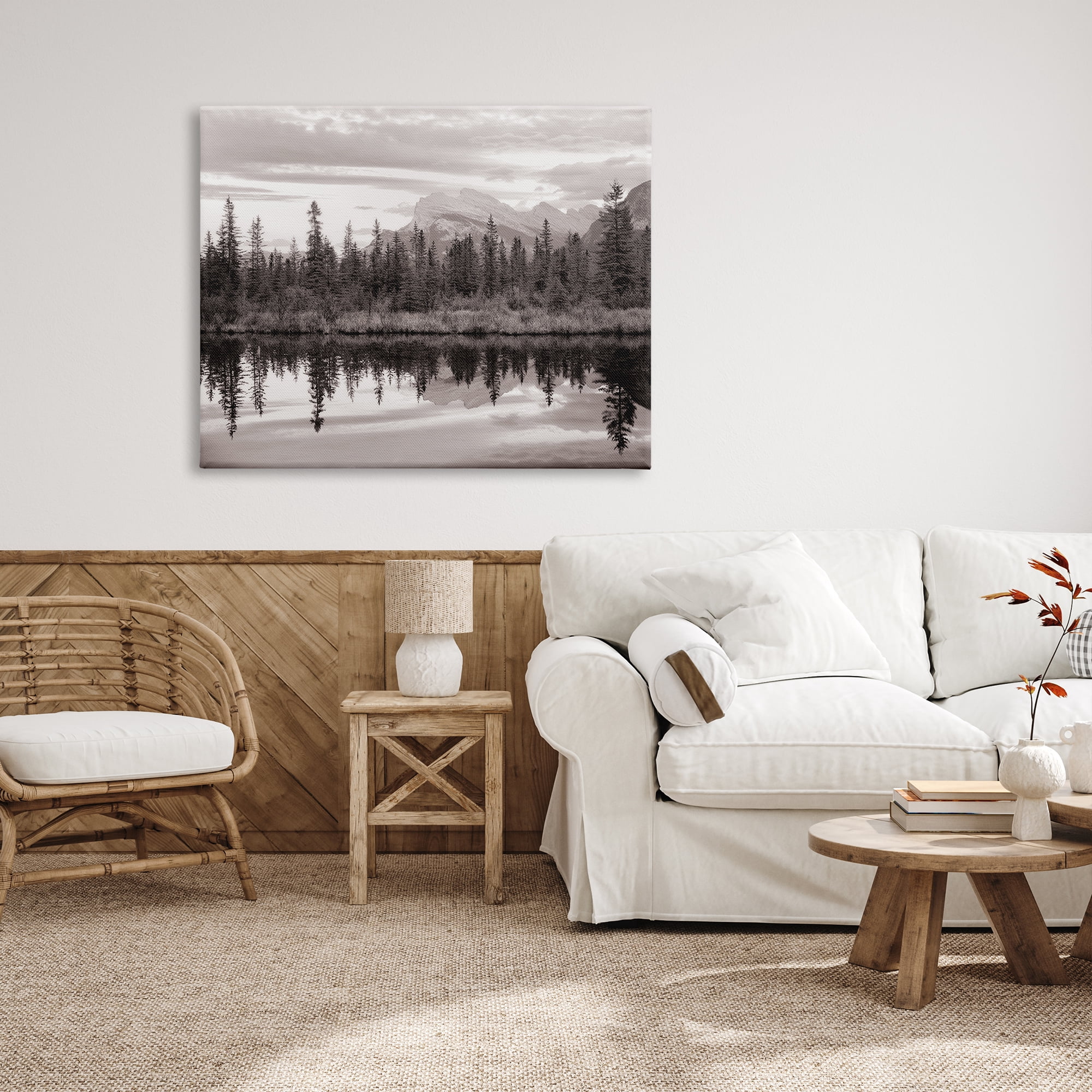 Stupell Industries Lakeside Woodland Landscape Nature Photography Gallery Wrapped Canvas Print Wall Art, 48 x 36