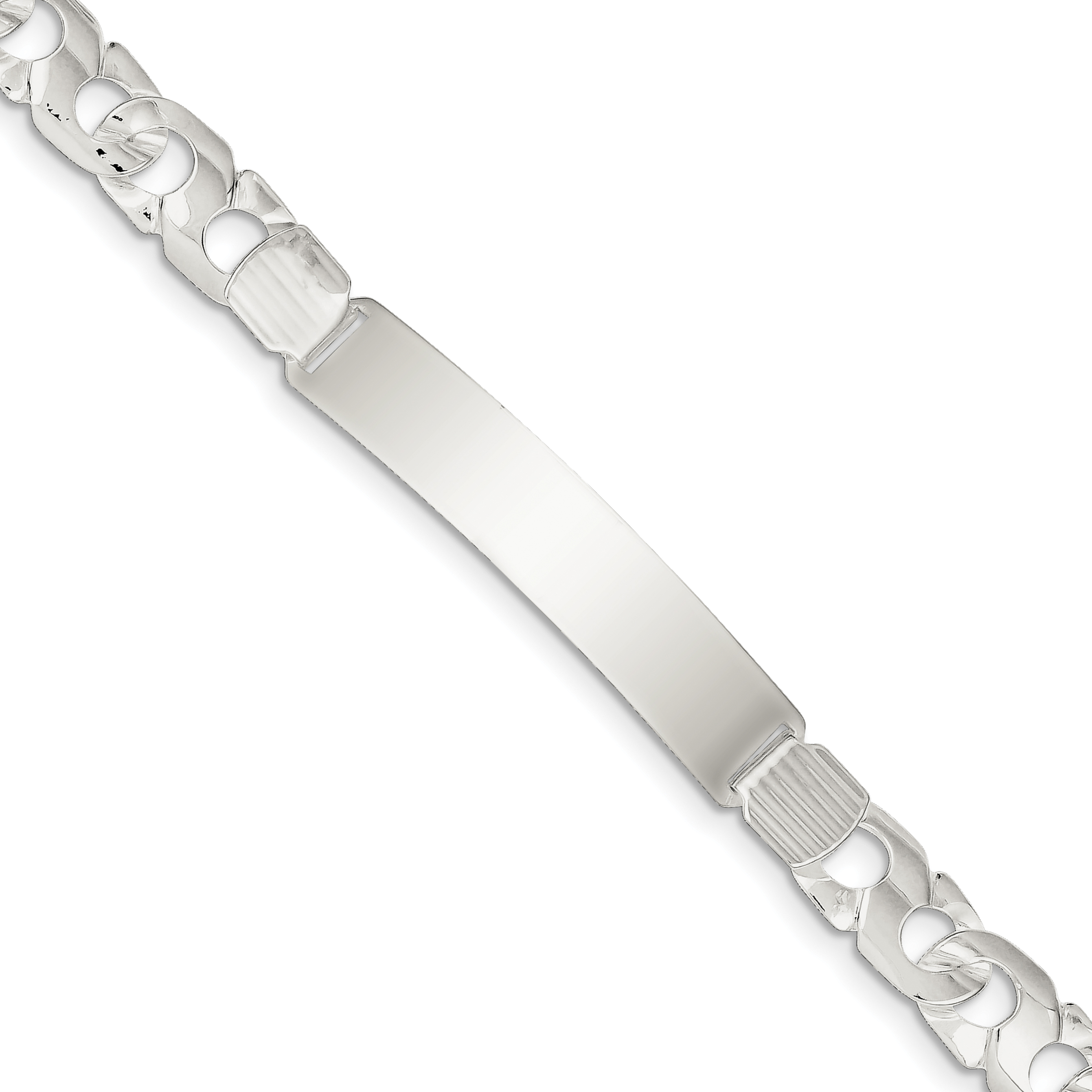 Sterling Silver Fancy Link ID Bracelet - Walmart.com