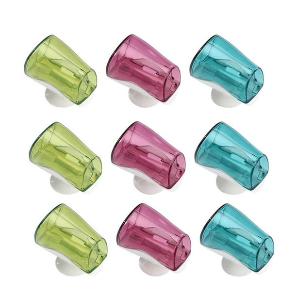 9 piezas de funda protectora para cepillo de dientes de pared para baño con ventosa y a prueba de polvo