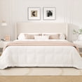 thumbnail image 3 of Frostbloom King Size Boucle Upholstered Platform Bed Frame with Wingback Headboard, Beige, 3 of 10