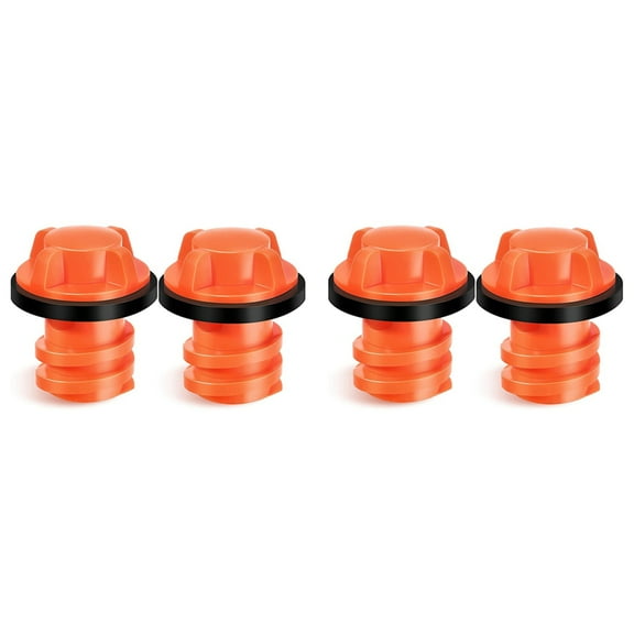 Cooler Drain Plugs Replacement Compatible with Most Rotomolded Coolers,Small Drain Plugs with Leak-Proof Design 4Pcs,4 x Cooler Drain Plugs,Orange