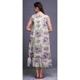 thumbnail image 5 of Bimba Purple Floral Leaves,Lilac & Peony Mid Calf Nightwear Ladies Cotton Printed Sleeveless Night Gown Maxi Dress X-Small, 5 of 6