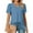 Blue, variant on ITSAME Blouse for Womens, V Neck Short Sleeve Pleated Flowy Summer 2025 Casual Fashion Tops Beige L