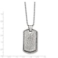 thumbnail image 3 of Chisel Stainless Steel Polished and Textured Polished Dog Tag Necklace, 3 of 4