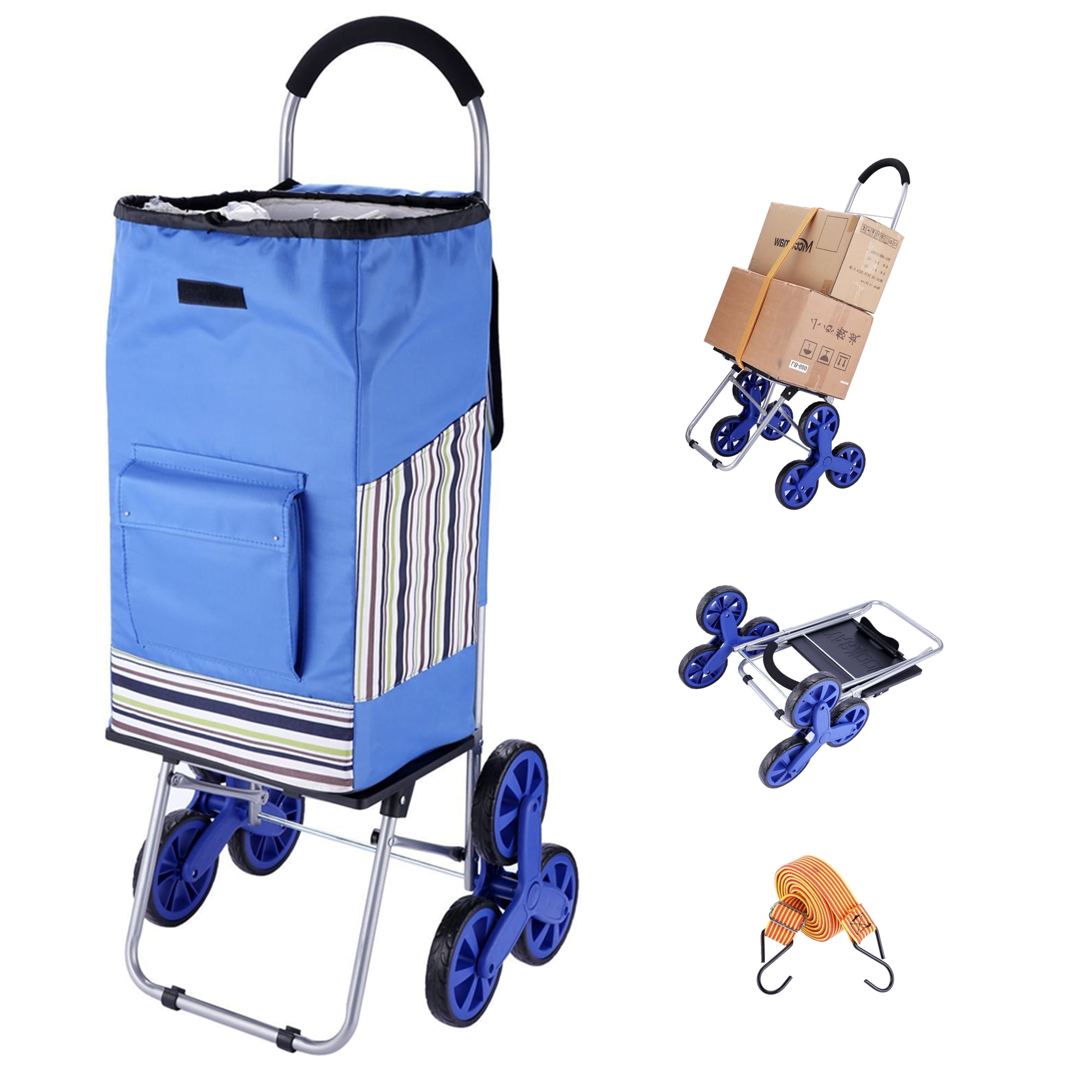 2 in 1 Foldable Shopping Cart with Wheels,110 lbs Grocery Cart for ...