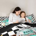 thumbnail image 5 of Homewish Watercolor Perfume High Heels 7pcs Queen Bedding,Dreamy Floral Bedding Comforter Set Queen,Teal,Black Reversible, 5 of 8