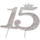 thumbnail image 4 of Decoración para tarta con diseño de corona de princesa de 15 quinceanera - Sweet 15th cumpleaños Party, Plateado, 1 XianweiShao 8390615133210, 4 of 5