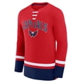 thumbnail image 2 of Men's Fanatics Red Washington Capitals Back Pass Lace-Up Long Sleeve T-Shirt, 2 of 3