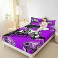thumbnail image 4 of Feelyou 3D Gamepad Lover Queen Sheet Sets for Teens, Video Gaming Gamer Flat Sheet, Purple Cartoon Game Theme Queen Fitted Sheet, Lightweight Room Decor, 4 Pieces, 4 of 7