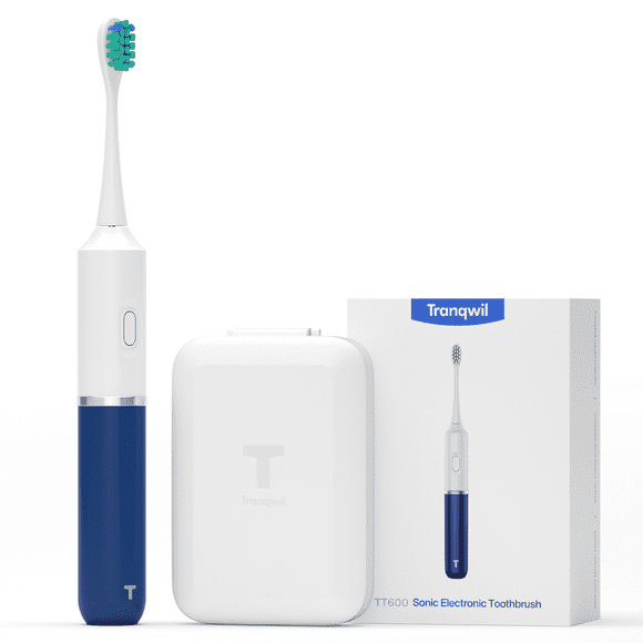 Tranqwil Electric Toothbrush with Ultra Whitening 41,000 VPM, 5 Brushing Modes, Sonic Cleaning, Wireless Charging, Pressure Sensor, and 30 Day Battery Life