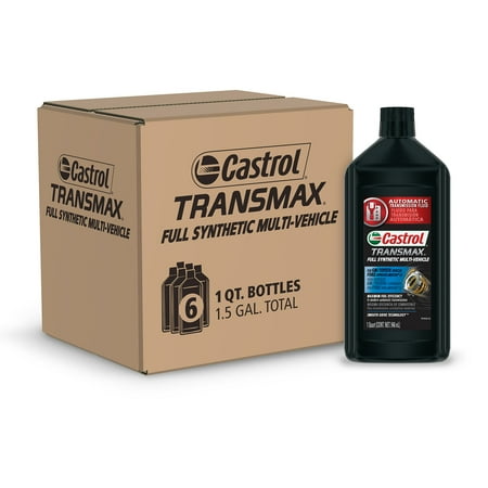 Castrol Transmax Multi-Vehicle Full Synthetic Automatic Transmission Fluid, 1 Quart, Case of 6