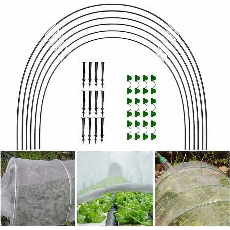 Kit De 30 Arcos Para Invernadero - Túneles Protectores Para Plantas, Con Accesorios