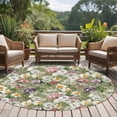 thumbnail image 4 of Round Rug 5Ft Washable Non-Slip, Sage Green Botanical Circle Area Rugs for Living Room Bedroom, Spring Floral Summer Botanical Vintage Indoor Floor Mats Carpet Runner for Home Decor Aesthetic, 4 of 8