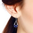 thumbnail image 5 of Traditional Teardrop Blue Lapis Inlay Sterling Silver Dangle Earrings, 5 of 5