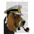 thumbnail image 2 of Fab Funky 15x18 Gold Ornate Wood Framed with Double Matting Museum Art Print Titled - Basset Hound Sea Dog, 2 of 4