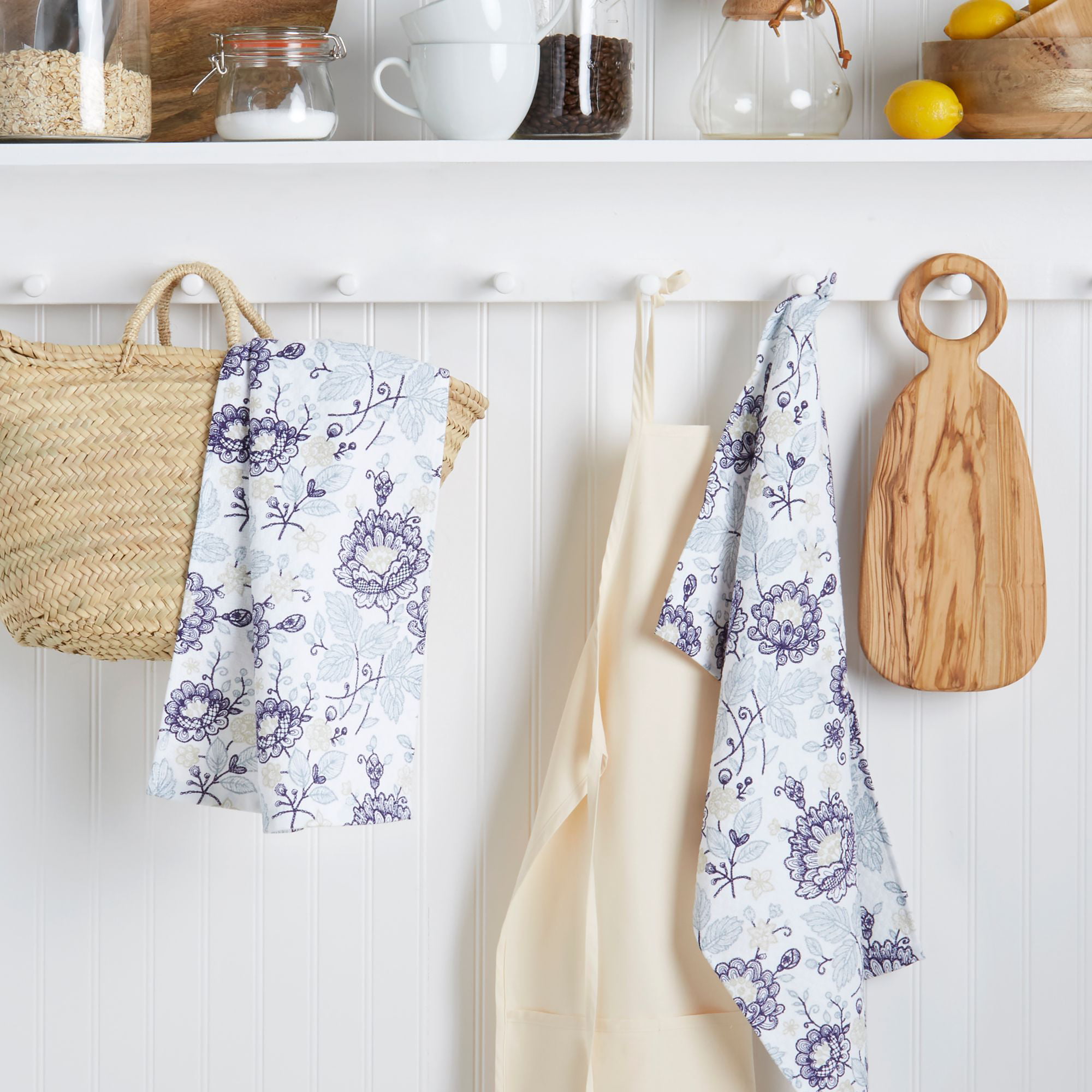 New S/2 Fruit Lemon Daisies Kitchen Dish Towels Tea Cotton Dual Purpose Towels 