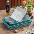 thumbnail image 3 of Original Heart Casserole Dish Ceramic Baking Dish 9x13 Baking Pan 3pcs Bakeware Sets Green Lasagna Pan Rectangular Baking Pan Set Baking Dishes for Oven, 3 of 6