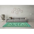 thumbnail image 3 of Ahgly Company Indoor Rectangle Abstract Turquoise Blue Contemporary Area Rugs, 2' x 3', 3 of 4