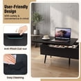 thumbnail image 4 of 47" Lift Top Coffee Table with 2 Hidden Compartments, Center Table Cocktail Tea Table for Living Room,Black, 4 of 8