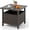 Mix Brown B, variant on Outdoor Wicker Side Table with Umbrella Hole, PE Rattan Square Coffee Table with Resin Top, Metal Frame, Small End Side Table for Garden, Yard, Poolside, Deck