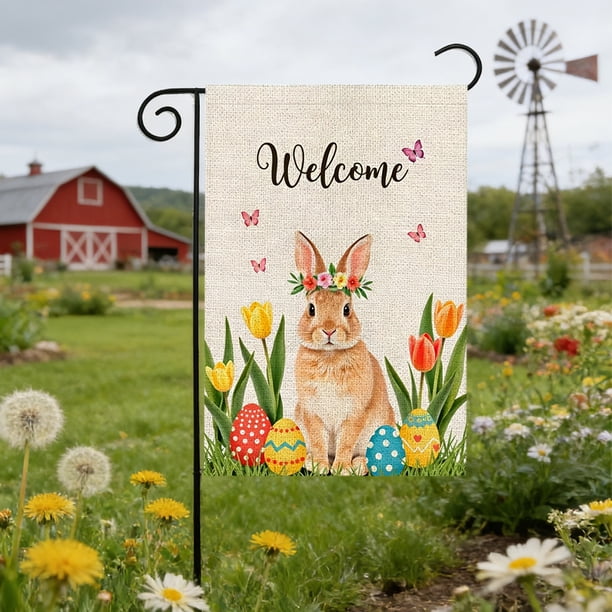 Yusimy Easter Double-sided Garden Flag 17.7x11.8 Inch for Yard Decor