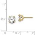 thumbnail image 3 of 14K Yellow Gold Earring Stud Women'S Cubic Zirconia CZ Round 6 mm, 3 of 3
