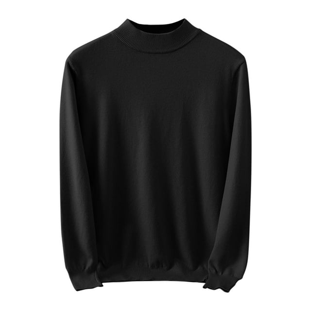 hotojiny Mens Mock Neck T Shirts Pullover Winter Warm Undershirt Lightweight Solid Color Long Sleeve Basic Sweaters Fall Tops