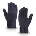 thumbnail image 2 of WREESH Unisex Outdoor Winter Gloves Warm Stretched Thick Knitted Thermal Gloves for Men and Women Navy, 2 of 3